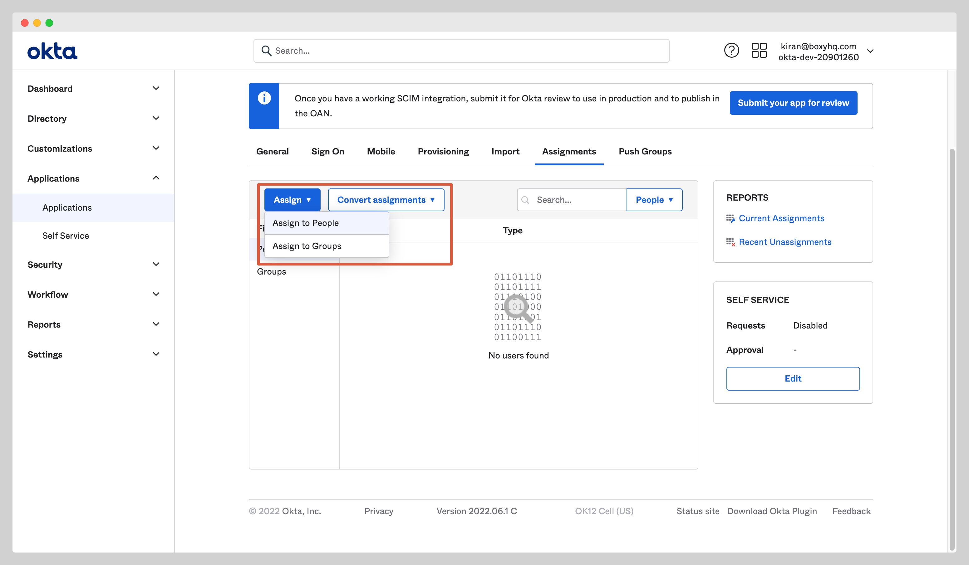 Okta SCIM Step 8